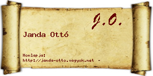 Janda Ottó névjegykártya